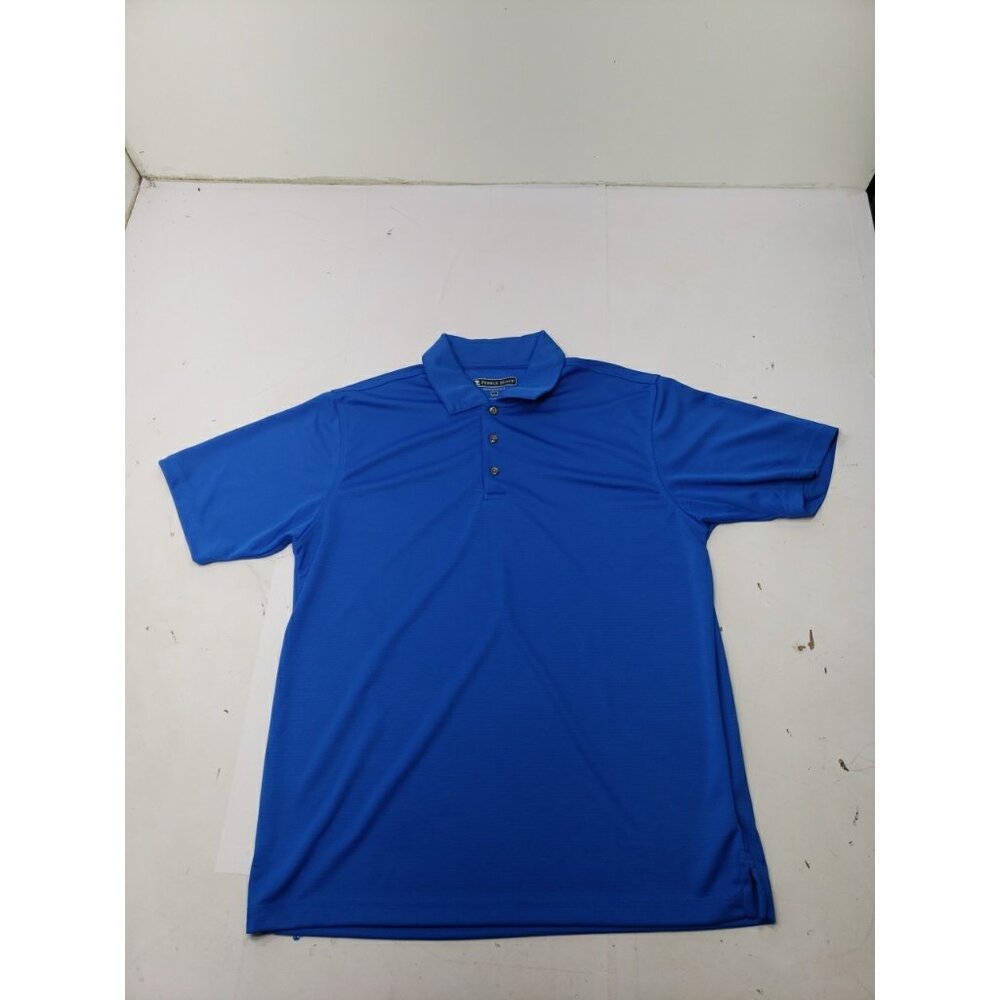 Pebble Beach Polo Shirt Men Blue Short Sleeve Premier Performance Size Large